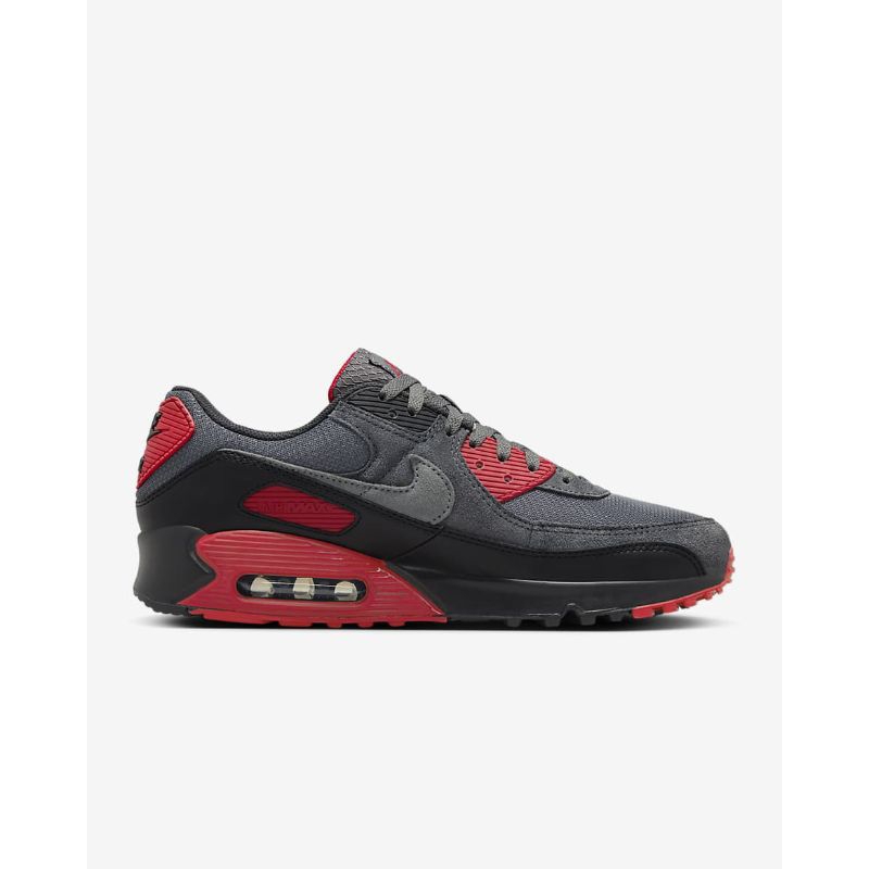 Nike Air Max 90 Sneakers Black Grey Fire Red Original