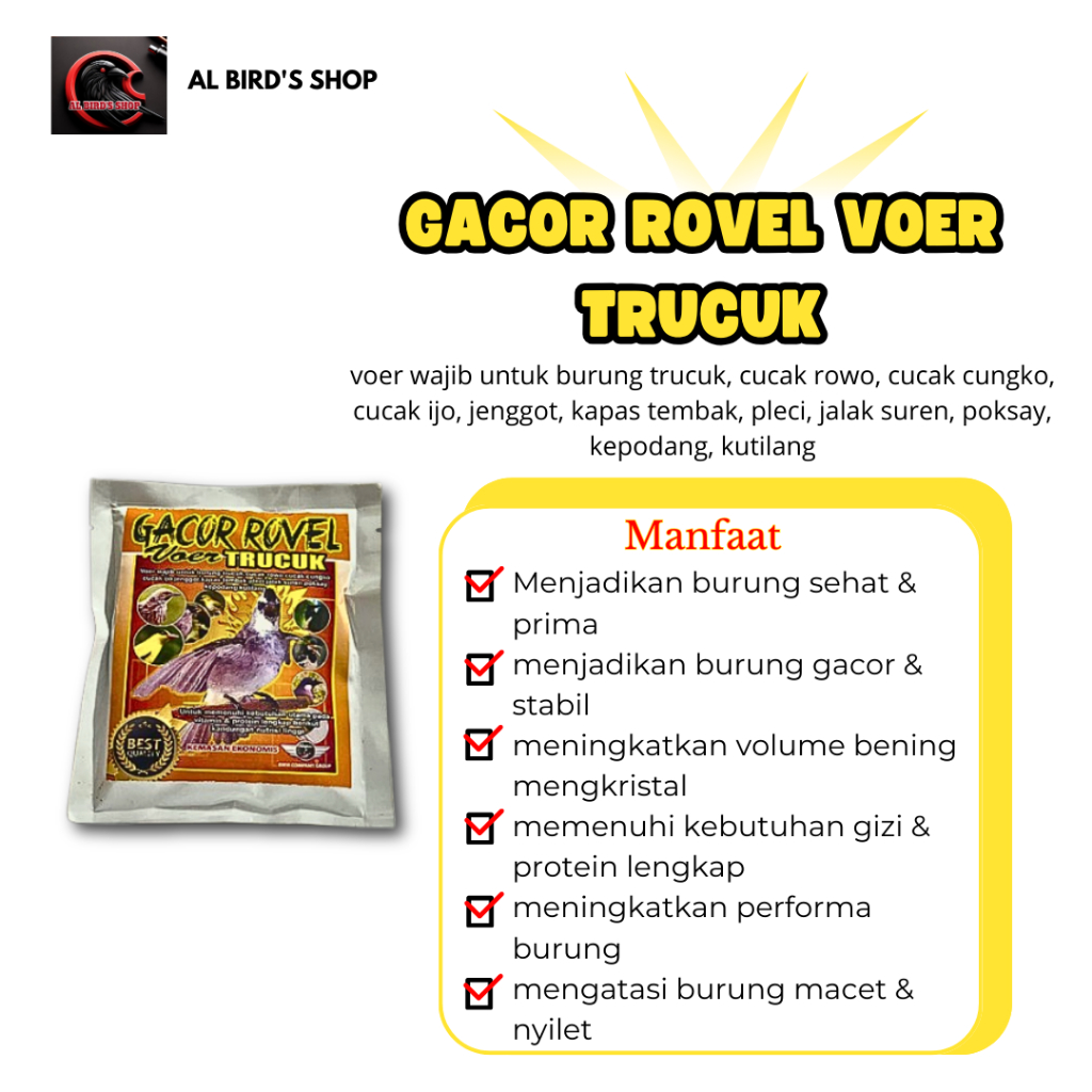 Voer Trucuk Penggacor Burung Trucuk/Pakan Burung/Gacor Rovel/Penggacor Burung