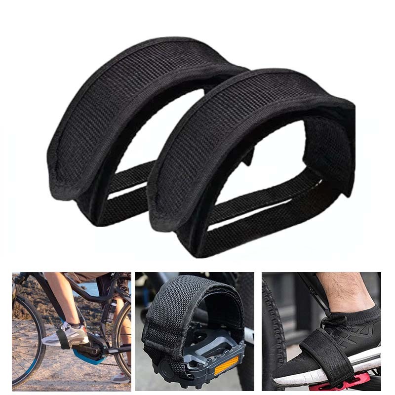 1set Strap Pedal Sepeda Fixie Strap Pedal Sepeda Foot Strap Pedal Sepeda Fixie Fixed Toe Clip Bahan 
