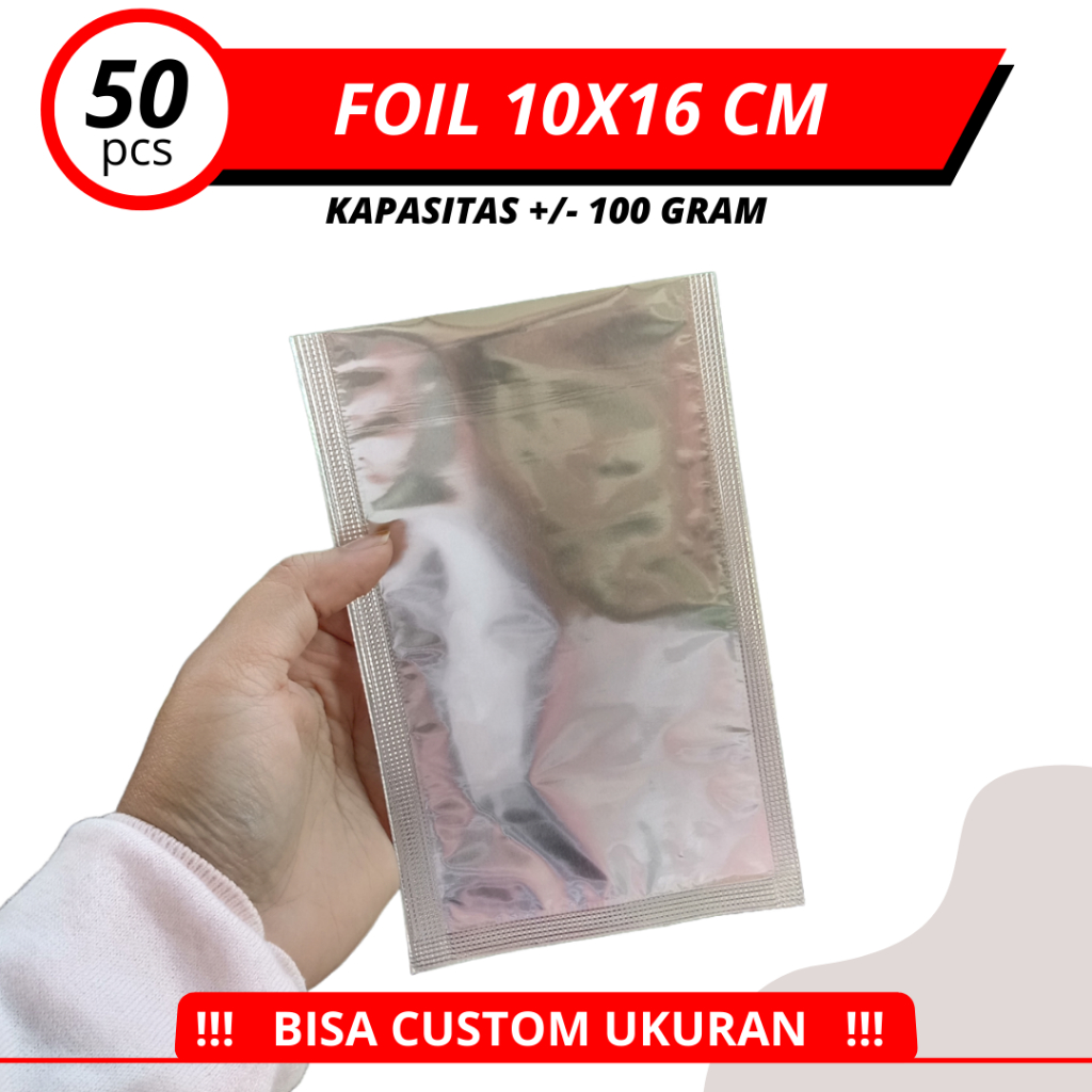 ALMUNIUM FOIL UNTUK KEMASAN /KEMASAN SACHET SURABAYA 10X16 BISA COD