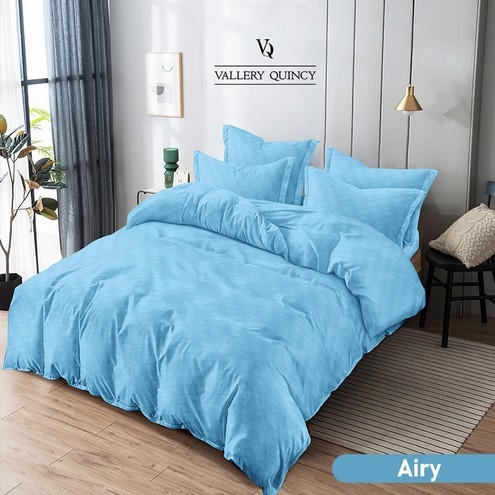 VALLERY QUINCY Bedcover Set + Sprei 200X200 Tinggi 30 Cm Extra King Size POLOS / MOTIF USHOP