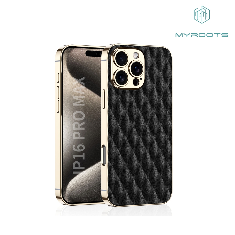 Myroots Royale Diamond Case For Iphone 16 Pro Max Casing PU Leather Protective High Quality
