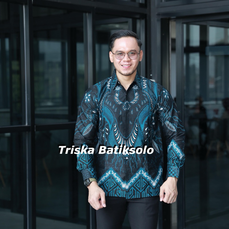 SEKTI BIRU EMERALD KEMEJA BATIK PRIA BATIK ANAK MUDA BAHAN KATUN PREMIUM BATIK SOLO