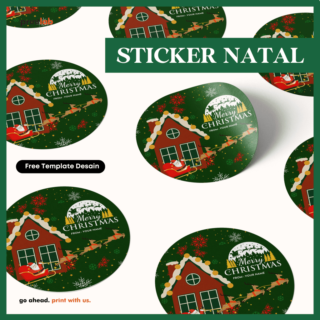 

STIKER BULET NATAL MERRY CHRISTMAS - STIKER KEMASAN PARCEL - STICKER HAMPERS