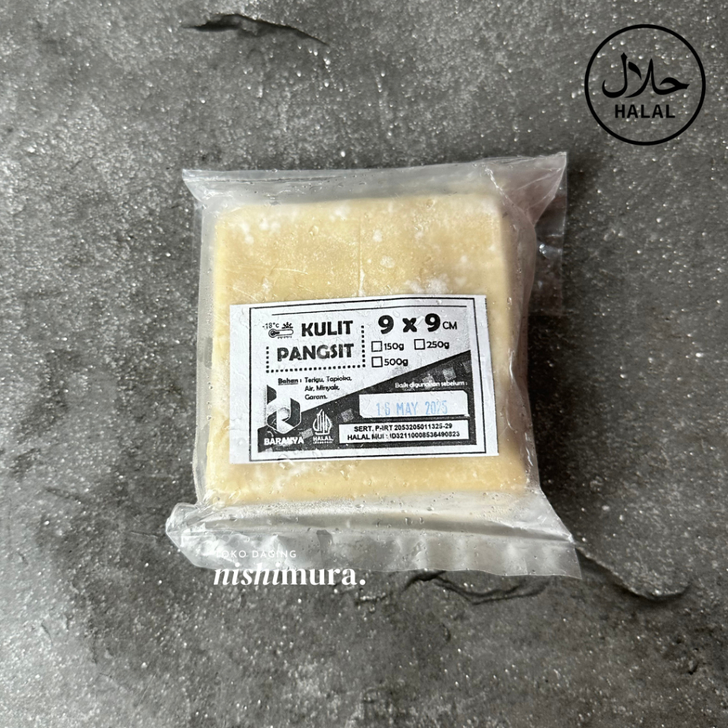 Kulit Pangsit Goreng Kotak Fresh Frozen - PIRT Halal - Nishimurashop Nishimura