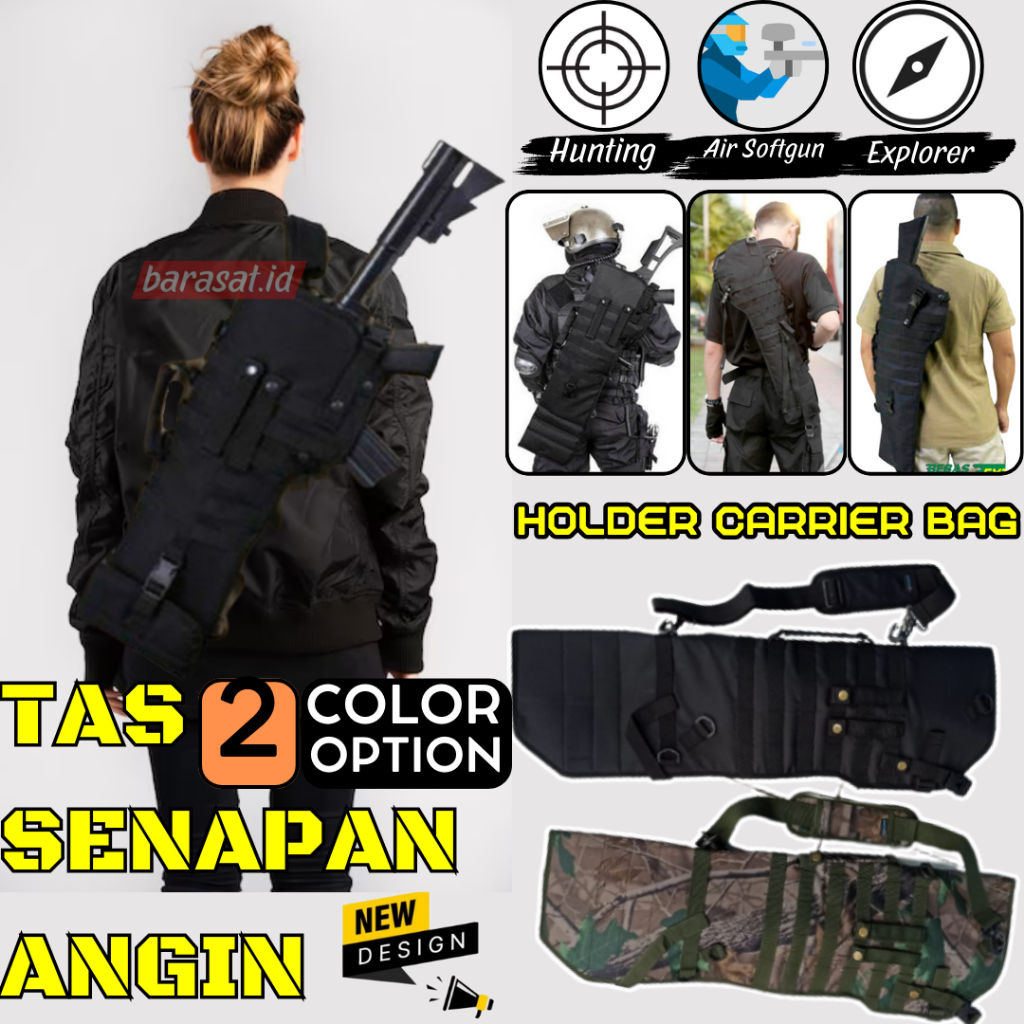 Tas PCP Semi Bullpup Camo Sarung Kantong Sanapan Angin Airsotgan Untuk Semua Jenis dan Merk