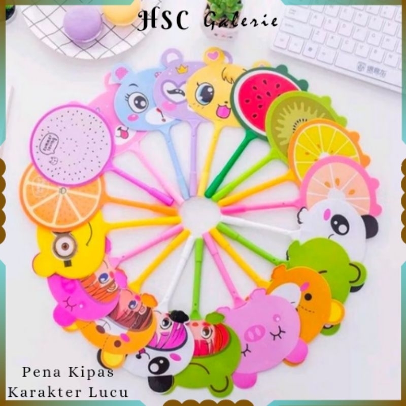 

HSC Pena Kipas Motif Lucu Animal Buah / Pulpen Kipas Karakter kartun