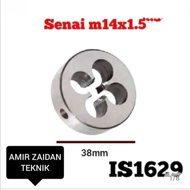 1pcs mata senai snai snei senei m14x1.5 baut 19 otomotif kasar round die tap lebar 38mm