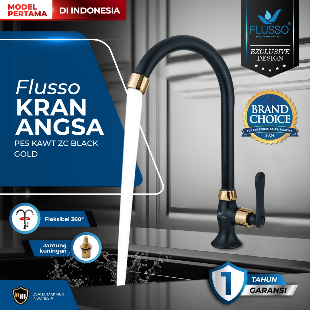 [READYYY] FLUSSO Kran Wastafel Black Gold Kran Cuci Piring Kran Cuci Tangan Black Gold Kran Wastafel
