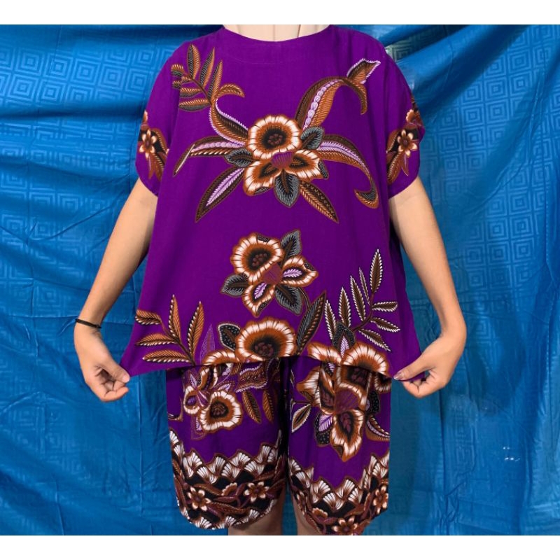 Stelan celana pendek batik hengky