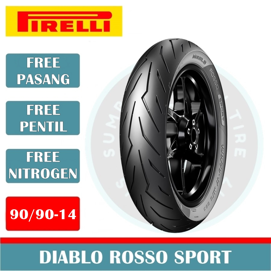Ban Motor PIRELLI DIABLO ROSSO SPORT 90/90-14 Tubeless Ban Motor Matic Ring 14 Ban Motor Pirelli Rin