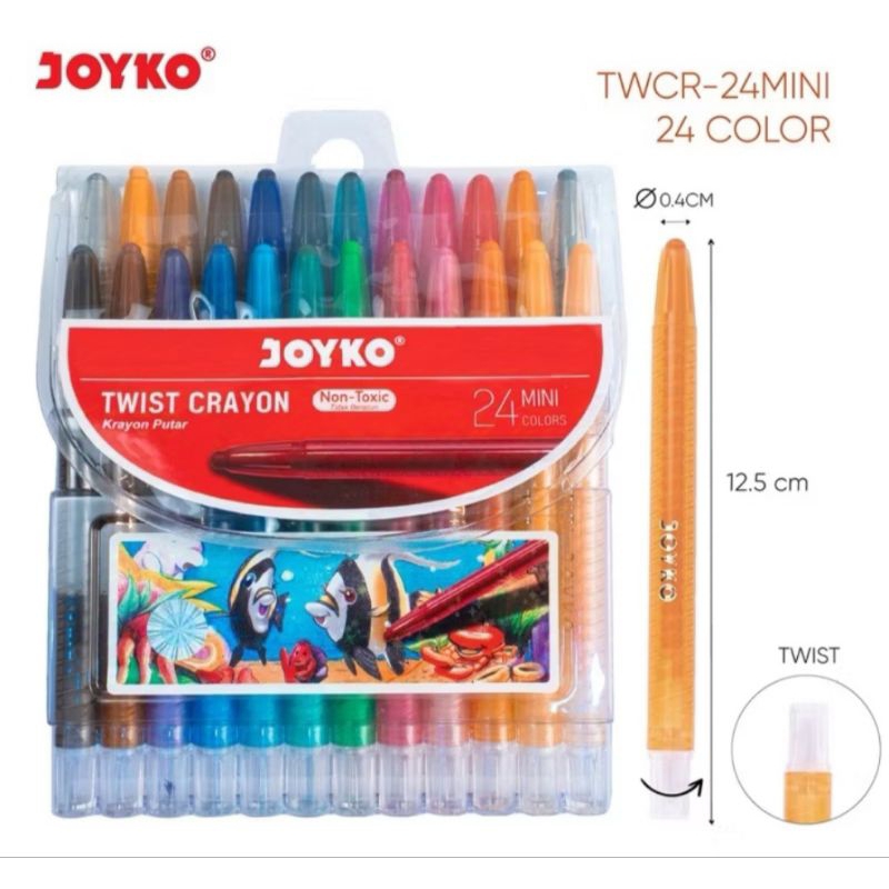 

CRAYON PUTAR JOYKO 24 WARNA / ROLLING CRAYON JOYKO 24 COLOUR (MINI / PENDEK)