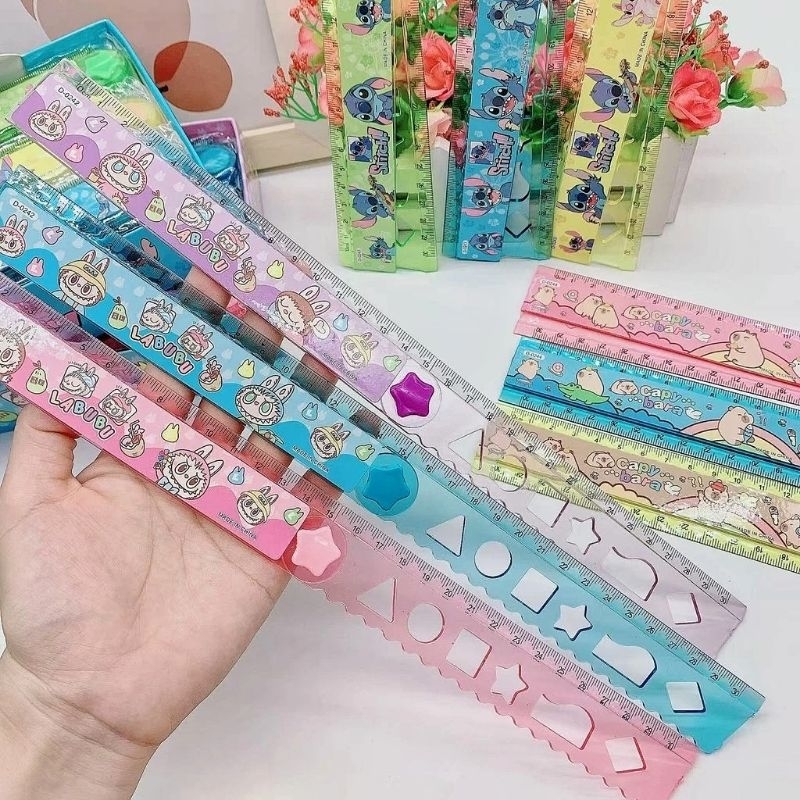 

(30 CM) PENGGARIS LIPAT LABUBU / RULER KARAKTER VIRAL PREMIUM