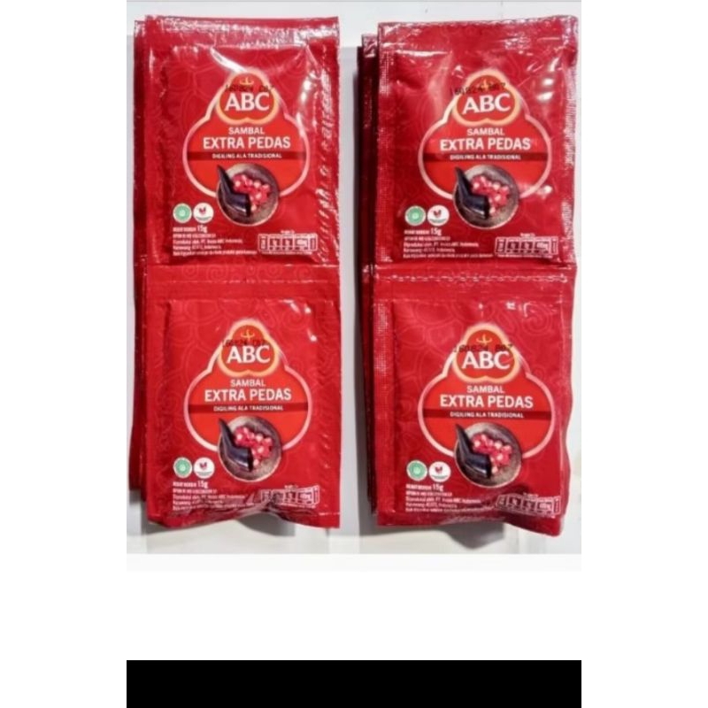 

Sambal Abc Extra Pedas 15 Gram isi 10 Sachet