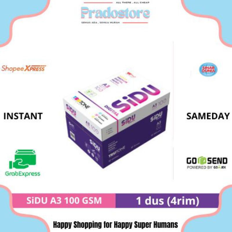 

SiDU Kertas Fotocopy A3 100 GSM - 1 dus (4rim)