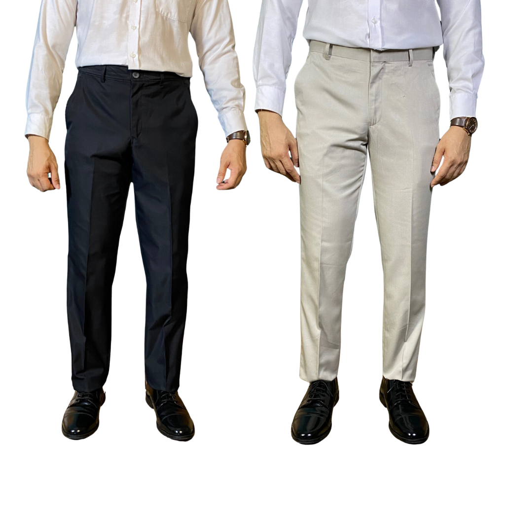 Celana Panjang Pria Formal |  Celana Panjang HItam & Khaki Slimfit | Andre Laurent (797)