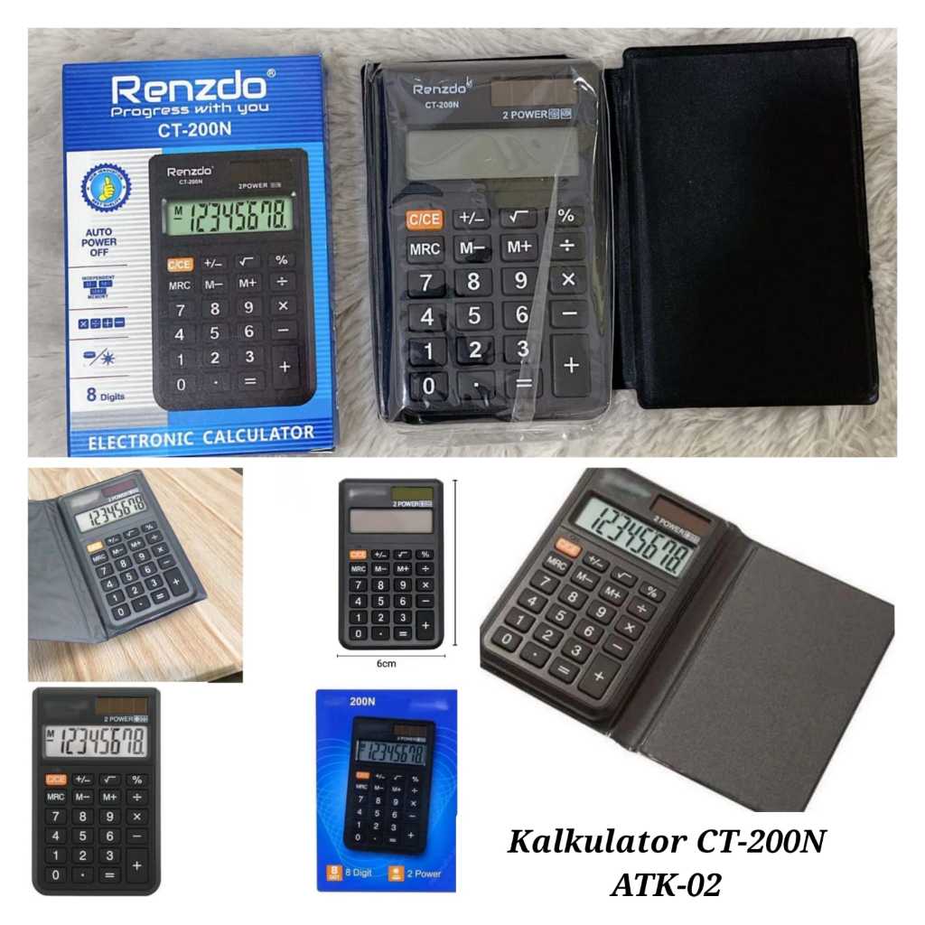 

Calculator CT-200N ATK-02/Kalkulator 8 Digit Saku Pocket Calculator