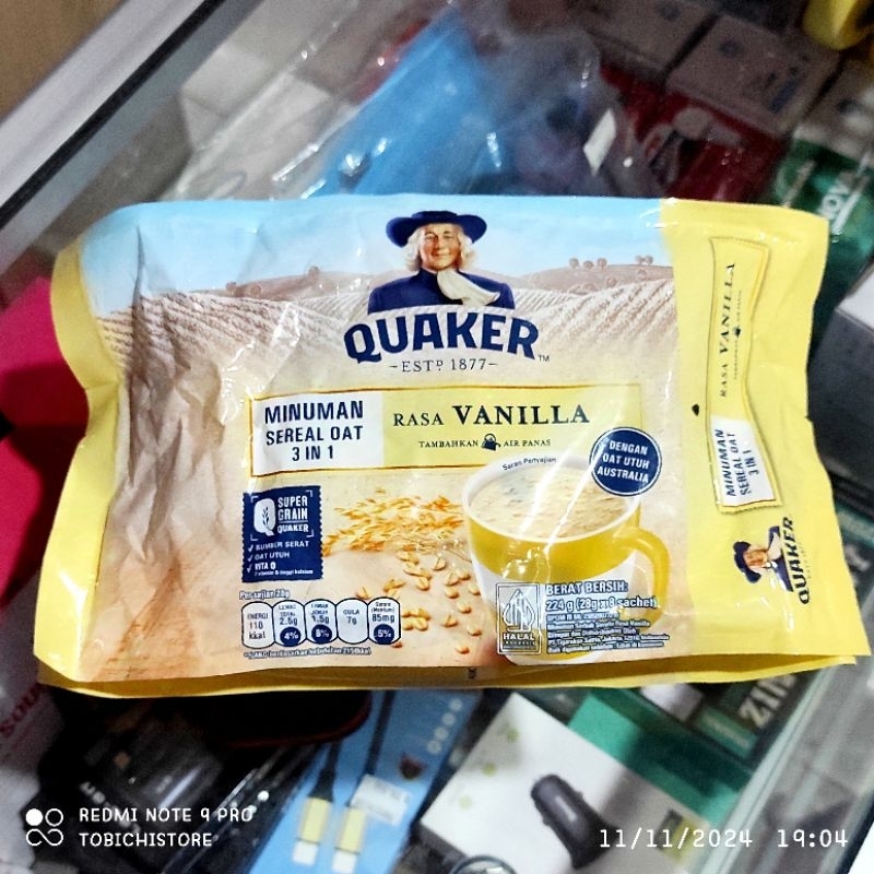 

Quaker Minuman Sereal Oat 3in1 Rasa Vanilla 224gr isi 8 Sachet