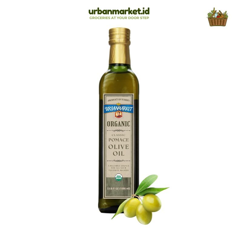 

URBANMARKET Pomace Olive Oil 1000 ml - Minyak Zaitun Ekonomis untuk Memasak Sehari-hari