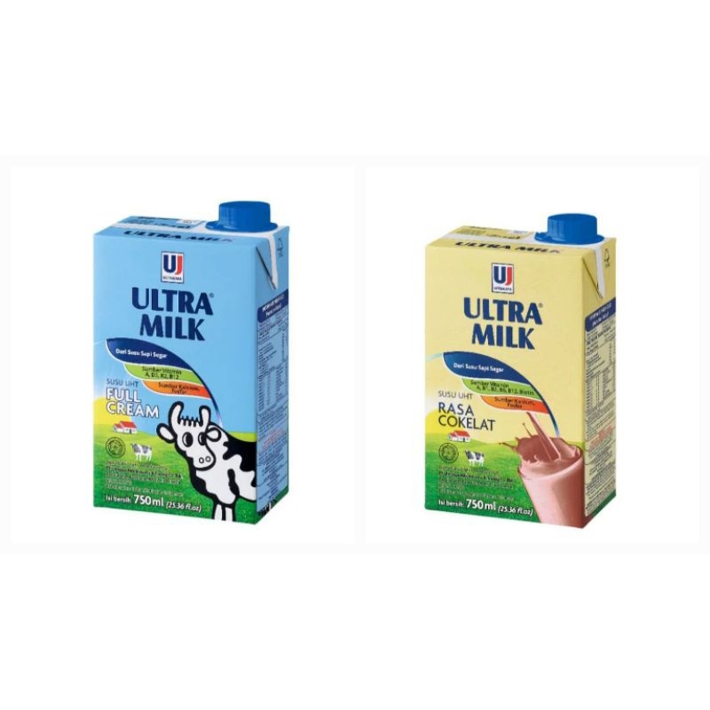 

Ultra Milk Susu UHT Full Cream / UHT Chocolate [ 750 ml ]