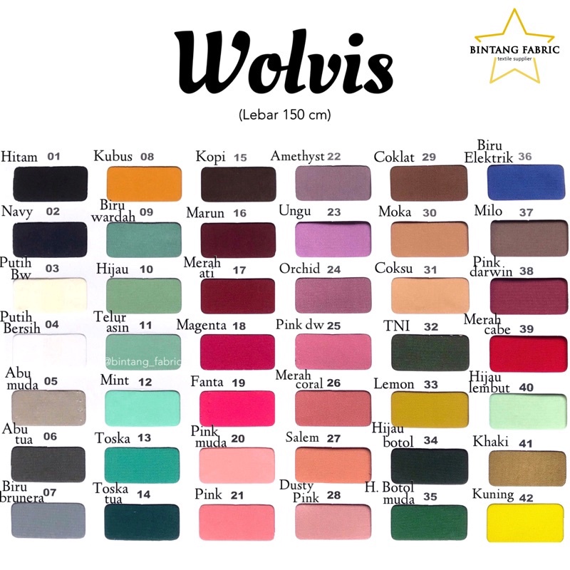 Bahan Kain Wolfis Wolvis Wool Peach 1 meter