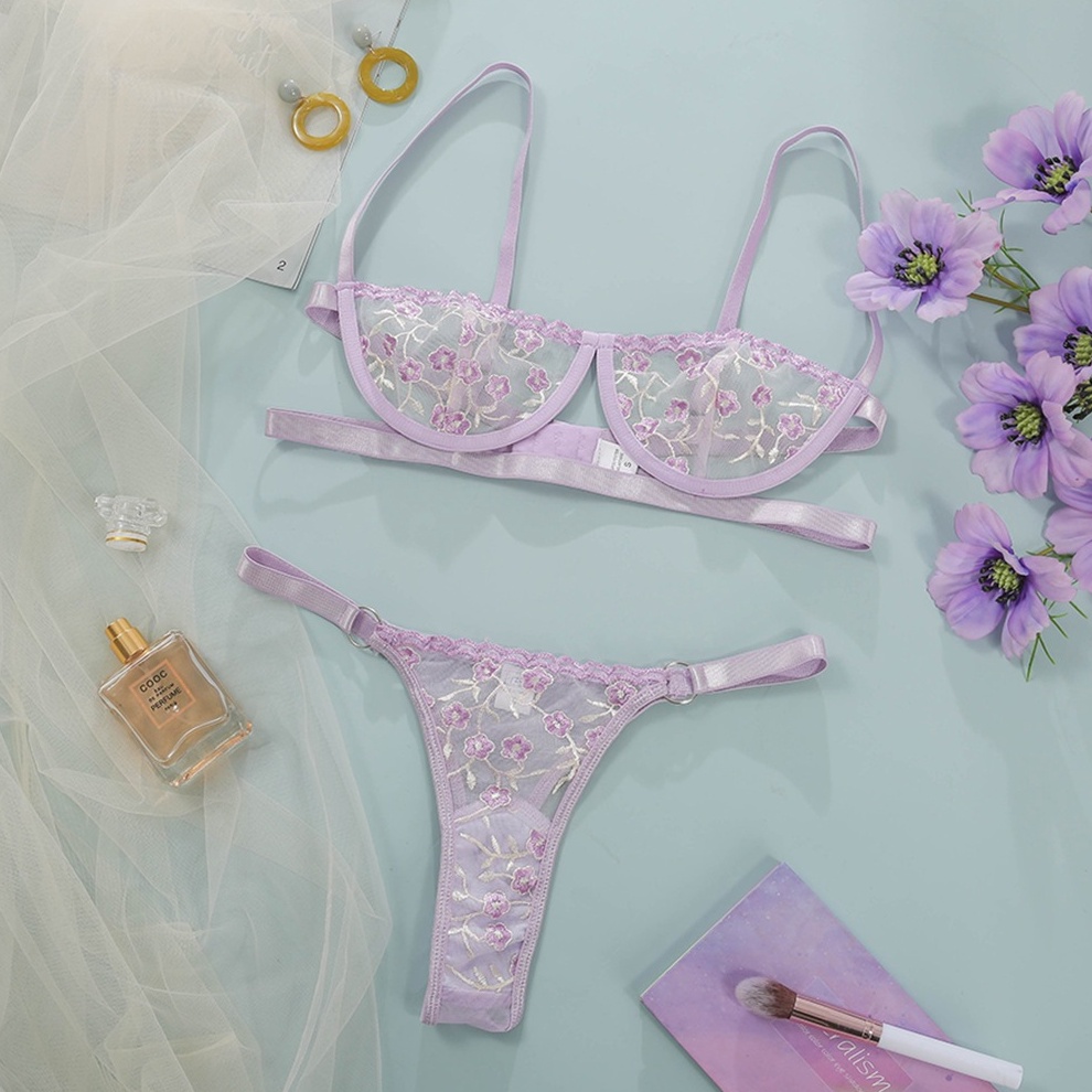 BD257 sexy bra set lingerie bikini transparan bh lace pakaian dalam seksi