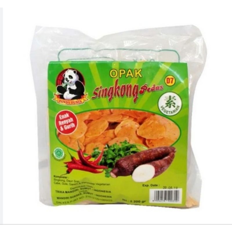 

Kerupuk Balado Vege Pedas Panda Dunia 250 gr | Singkong Pedas | Opak Singkong Vege