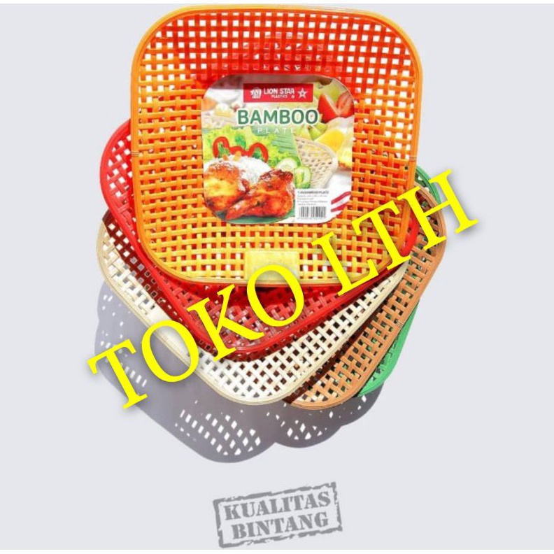 PIRING BAMBU PLASTIK LION STAR BAMBOO PLATE T45 PIRING SEGI ROTAN ANYAM PLASTIK T 45