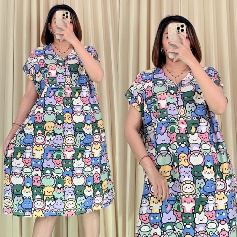 Tania Pendek - Daster Rayon Premium | Daster Remaja | Daster Kekinian | Home Dress Rayon Premium
