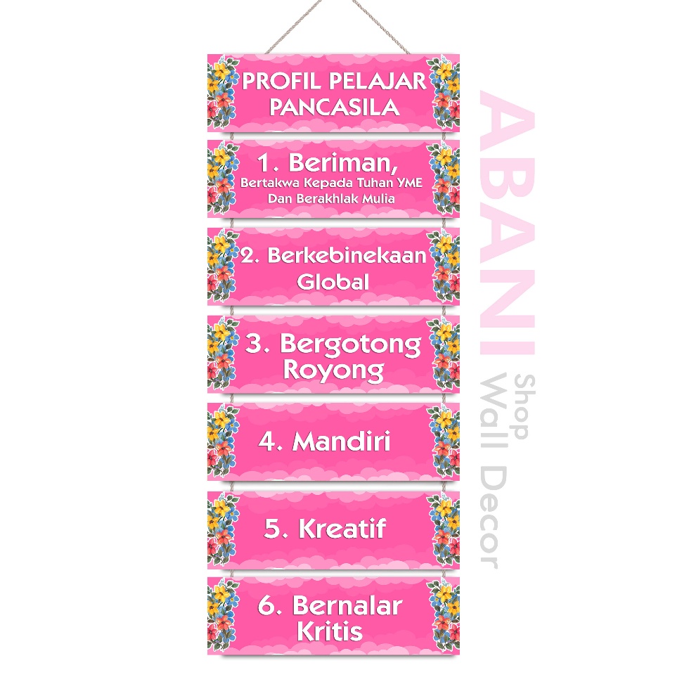 Profil Pelajar Pancasila Hiasan Kelas TK SD SMP Dekorasi Dinding Kelas Profil Pelajar Pancasila