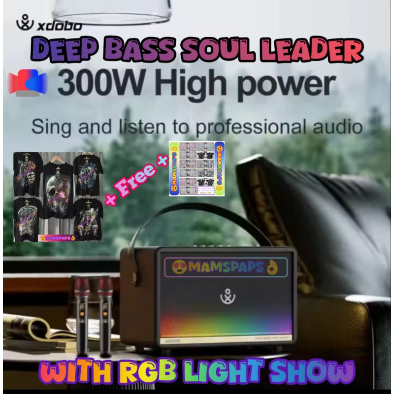 XDOBO MIRAGE MAX 300W WITH RGB LIGHT SHOW SPEAKER BLUETOOTH 5.3 DEEP BASS SOUL LEADER