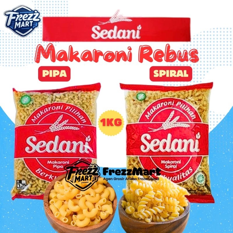 

Makaroni Rebus Sedani 1kg Pipa Spiral Pasta Makaroni Sop Sup Semolina Gandum Tinggi Protein Bebas Gula Rendah Lemak