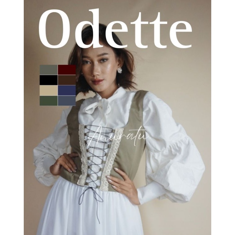 ODETTE Renda Vest Wanita tali Vintage Aesthetic RetroAnuratu Store official