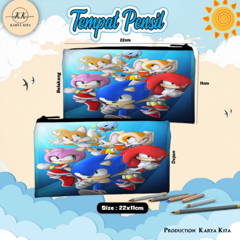 

Tempat Pensil Karakter Anime Anak Laki Laki SONIC Kode 01