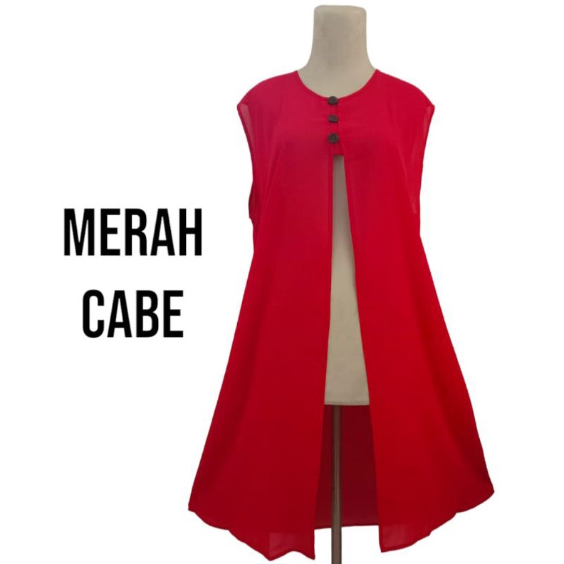outer merah cabe wanita