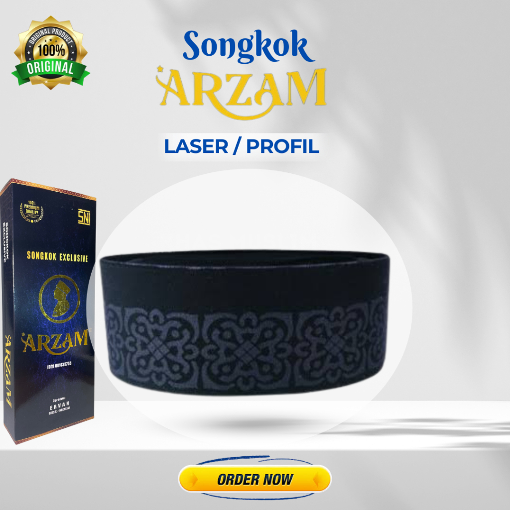 ARZAM AC PROFIL LASER SONGKOK PECI HITAM TINGGI 7 8 9 10 Kopyah Santri Laki Anak