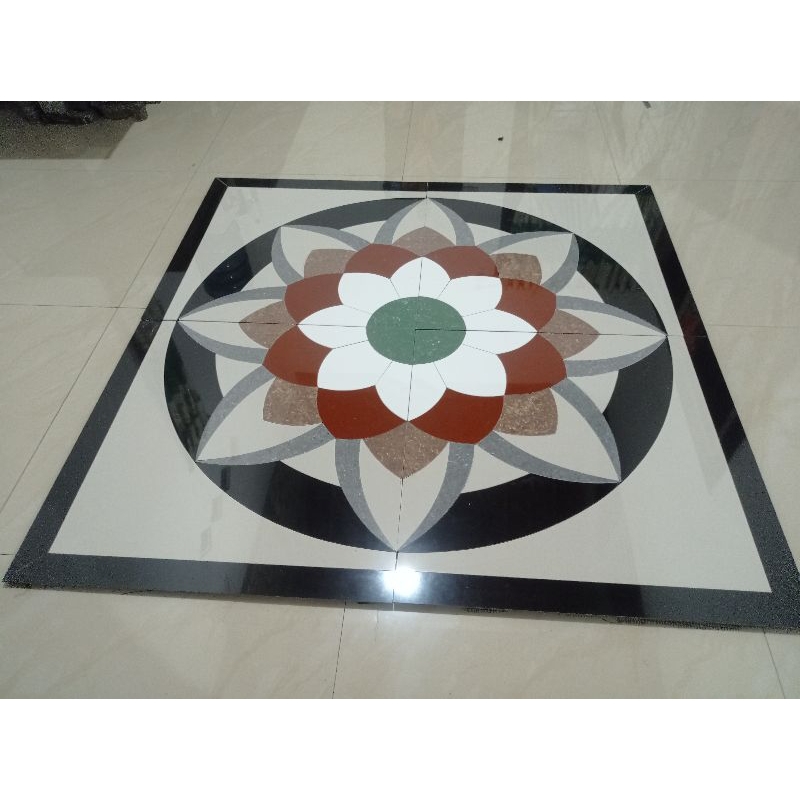 pola lantai granit motif bunga 120x120