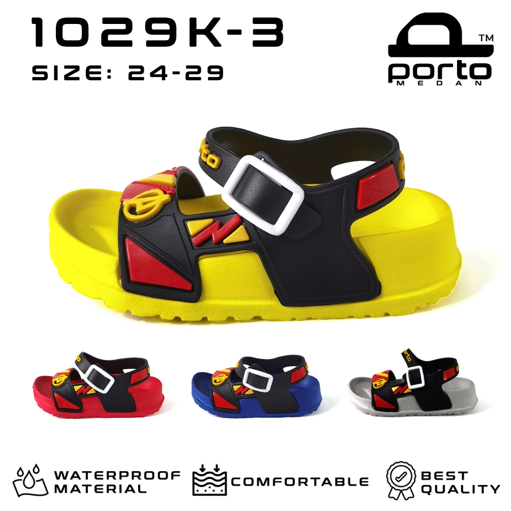 Porto 1029K3 Sepatu Sandal Selop Anak Balita Cowok CewekTali Karet Avengers