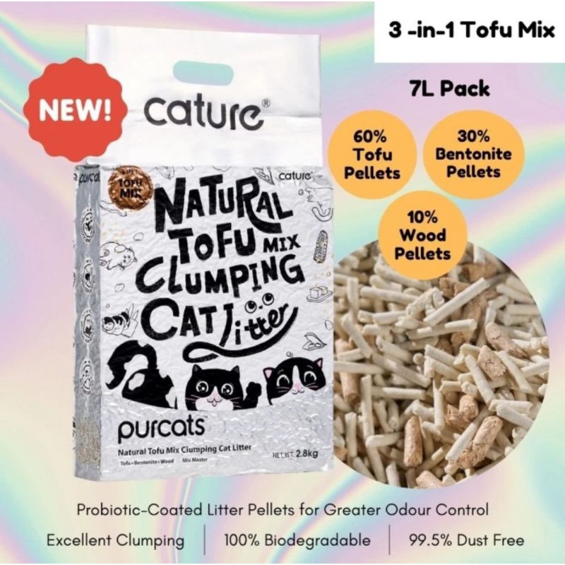 Cature Natural Tofu Mix Clumping Cat Litter / Pasir Kucing