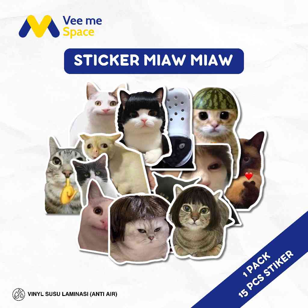 

[ISI 15 PCS] Stiker Kucing | Stiker Lucu Kucing | Stiker Meme Kucing | Stiker Laptop | Stiker Helm Ukuran | Stiker Meme Kucing 3 - 6 cm