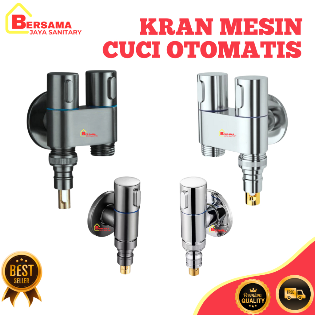 Keran Air Mesin Cuci Kran Tembok Taman Otomatis Stainless Steel Kran air mesin cuci anti jatuh