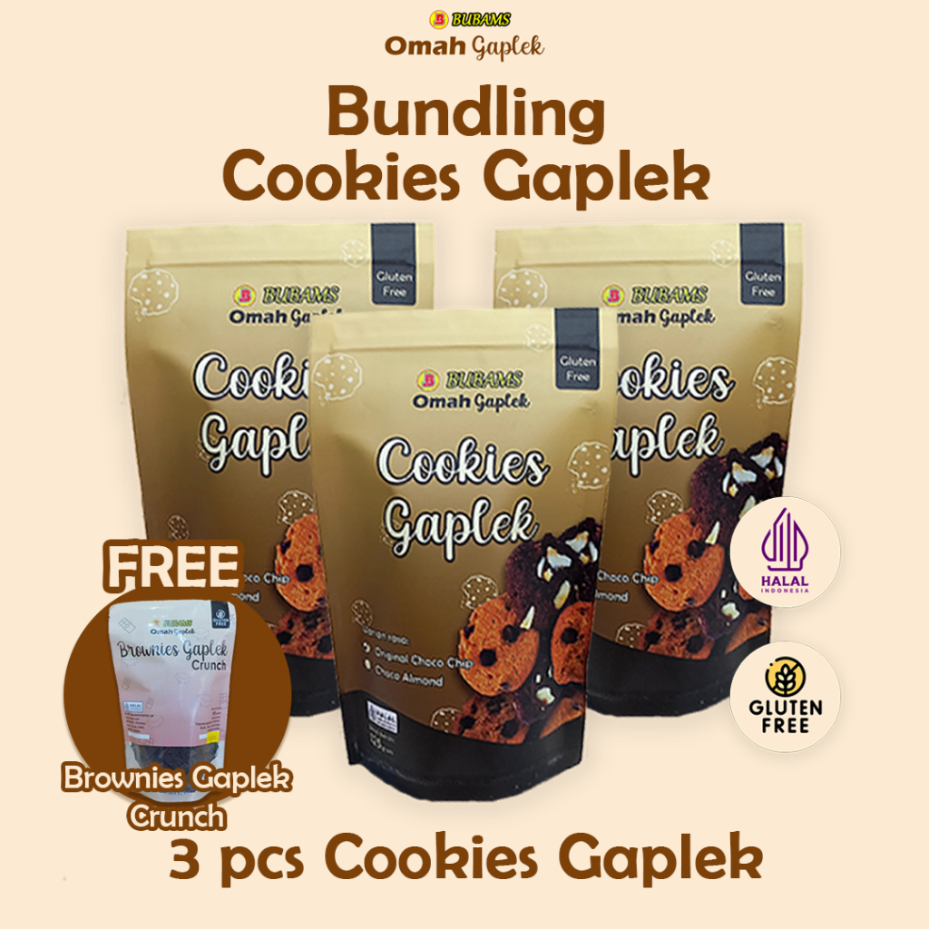 

[GRATIS PRODUK] - Bundling 3 pcs Bubams Cookies Gaplek GLUTEN FREE