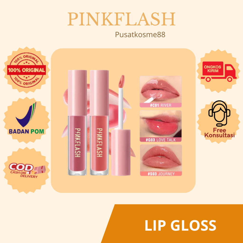 PINKFLASH Lasting Glossy Lipgloss | Pink Flash Lip Gloss