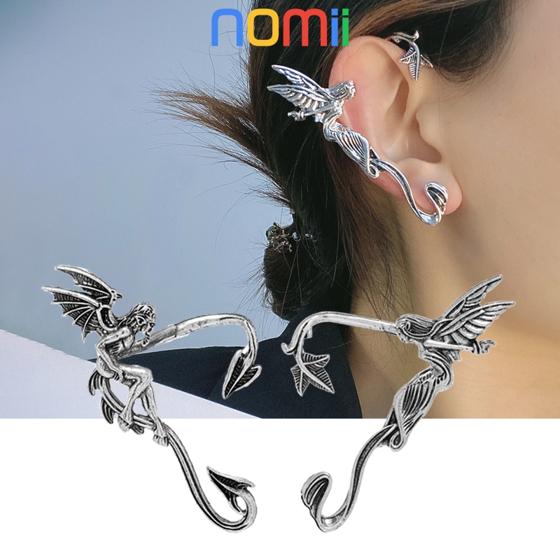Universal Anting Elf Tanpa Tindik Gaya Punk Anting PEri Punk Fairy Ear Cuff Earring Dark Elf Gothic 