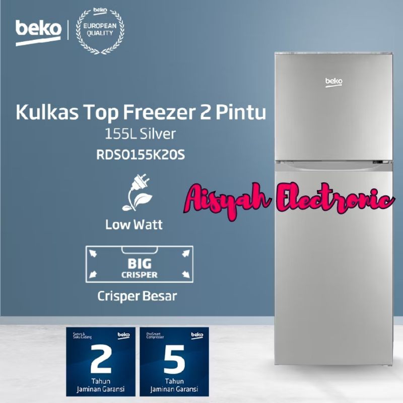 KULKAS BEKO 2 PINTU RDS-0155K20S GARANSI RESMI