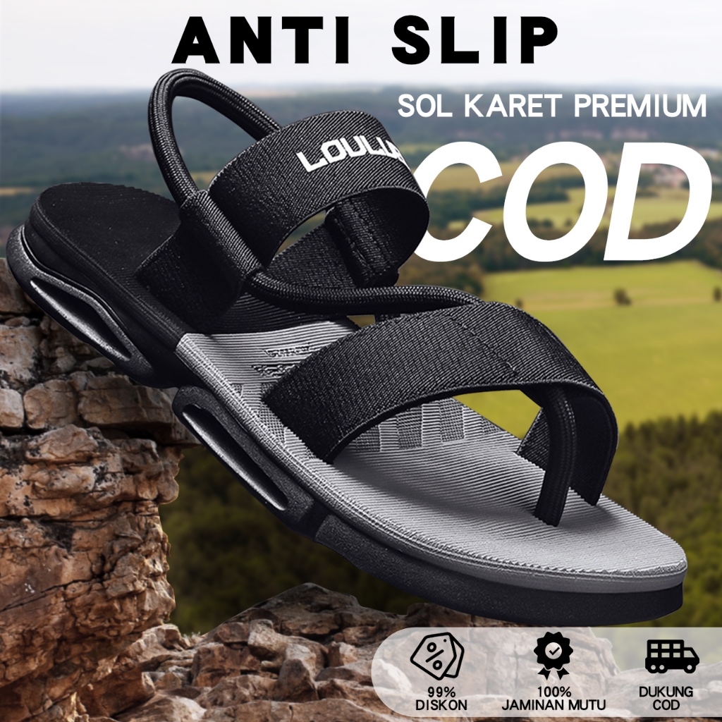 sandal gunung pria sandal tali pria sandal karet pria sandal outdoor pria sandal cowok terbaru 2025