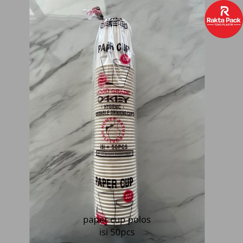 Paper cup White, gelas kopi, cup kopi murah polos(50pcs)