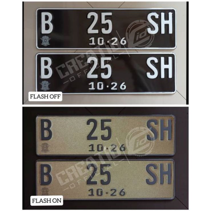 Plat Nomor Mobil Reflektif - Font baru