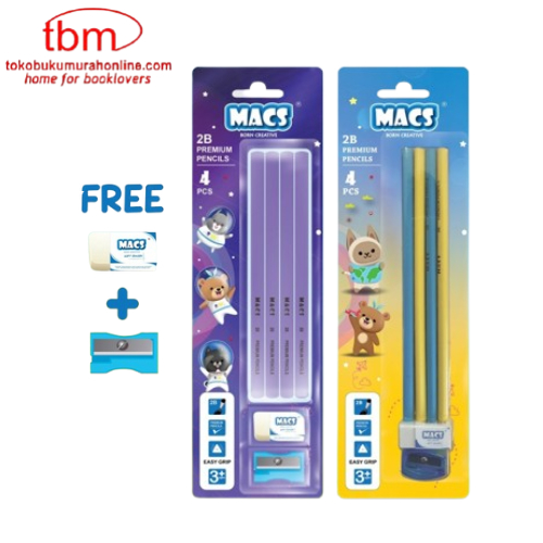 

TBMO MACS Pensil 2B Premium Segitiga Isi 4pcs / Pencil 2B