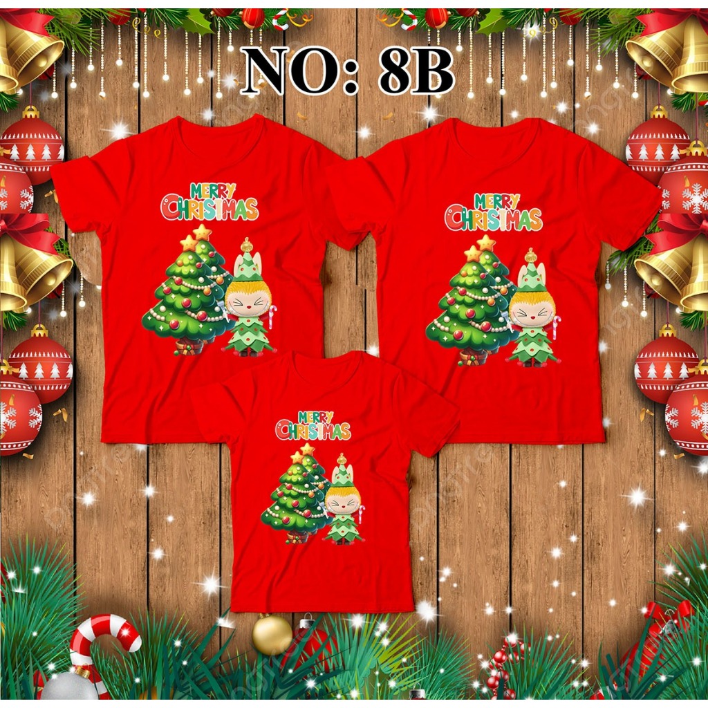 Baju natal anak FREE tambah nama bahan katun combed murni / kaos natal anak /  kaos natal labubu / k